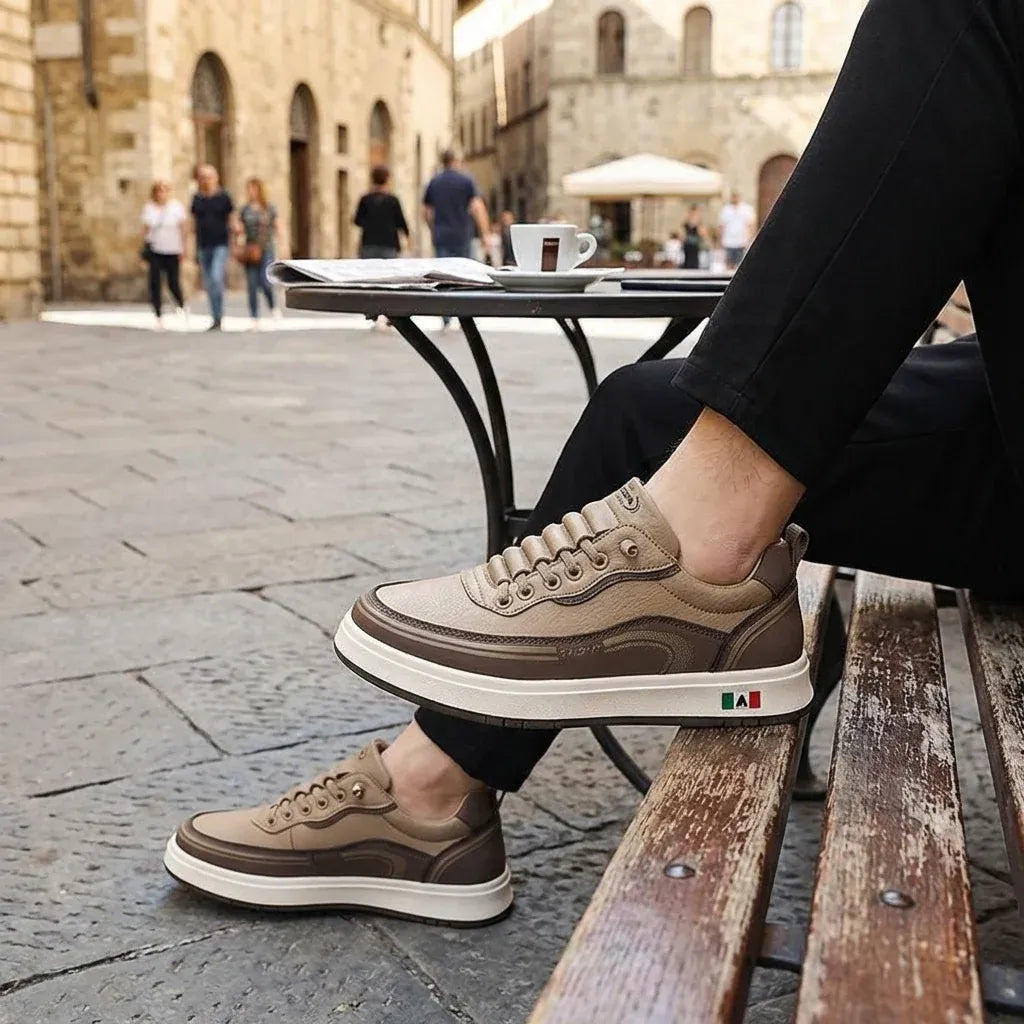 Men’s Leather-Look Casual Sneakers
