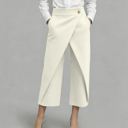 Women’s High-Waist Cropped Wide Leg Pants