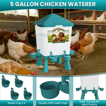 Complete Poultry Feeder & Waterer Set