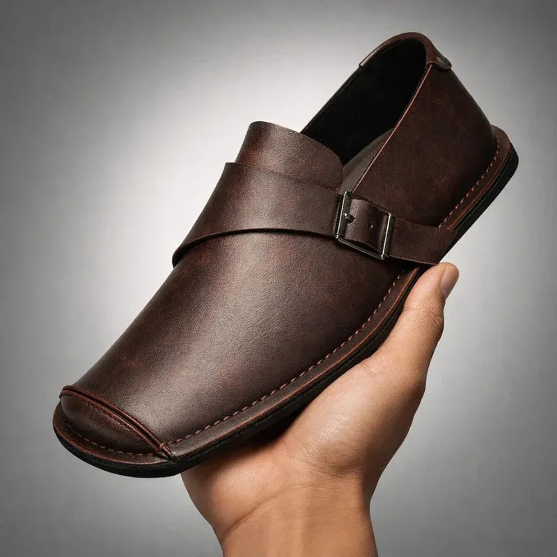 Men’s Leather-Look Buckle Loafers