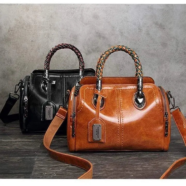 Women’s Large Capacity Leather-Look Satchel Bag
