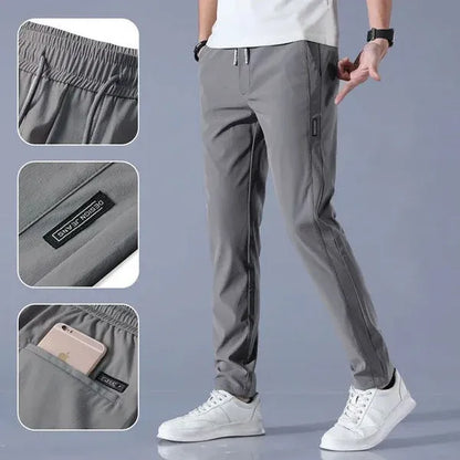 Men’s Quick-Dry Stretch Pants with Zipper Pockets