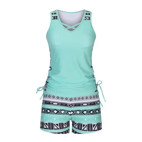 Women’s Printed Tankini Swimsuit Set