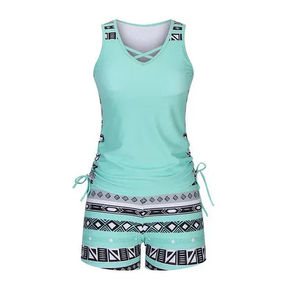 Women’s Printed Tankini Swimsuit Set