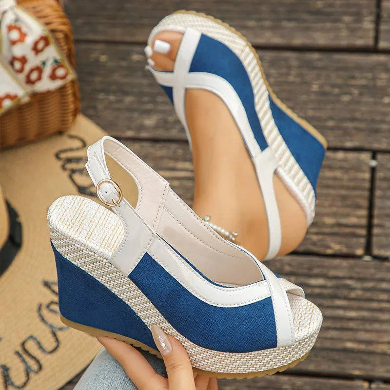 Women’s Peep-Toe Slingback Wedge Sandals