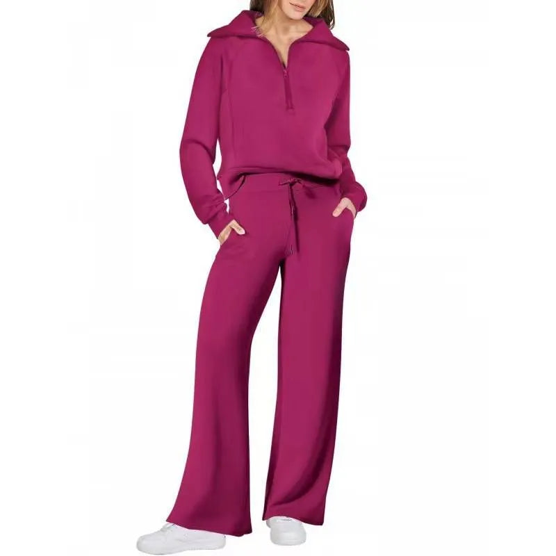 Women’s Half-Zip Wide-Leg Lounge Set