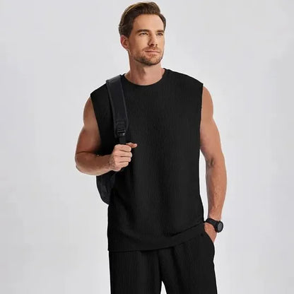 Men's Sleeveless Ribbed Lounge Set
