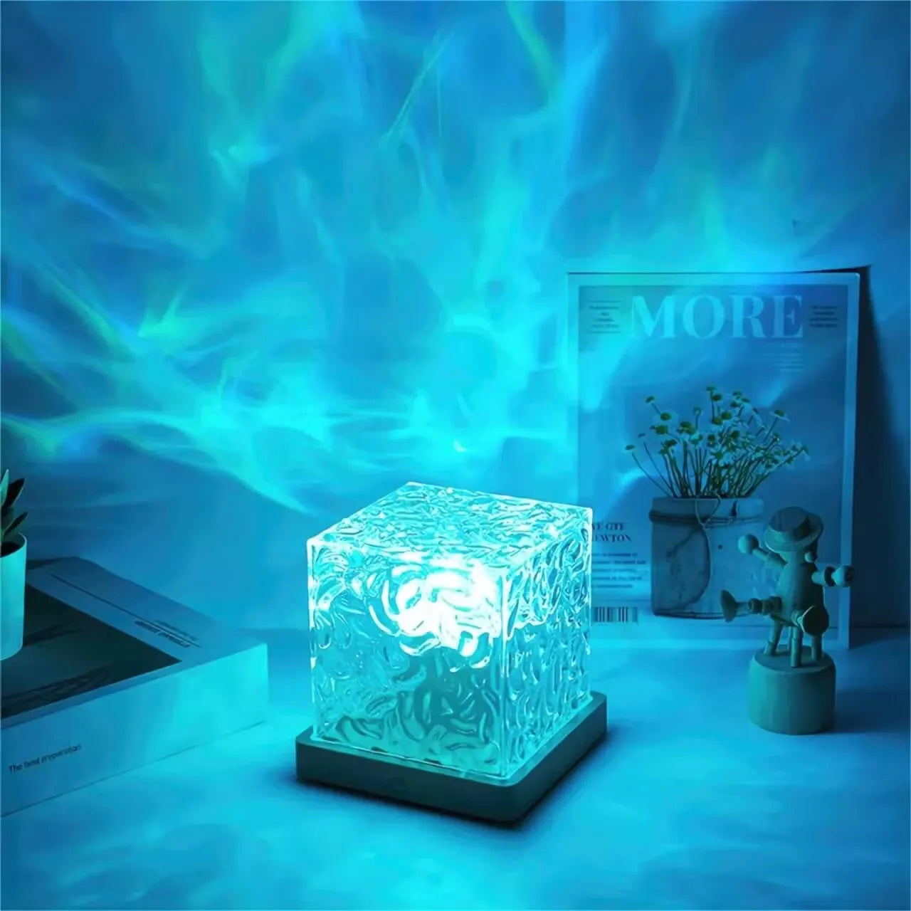 Water Ripple Projection Cube Lamp