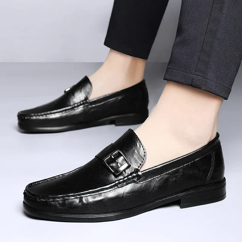 Men’s Buckle Accent Slip-On Dress Loafers