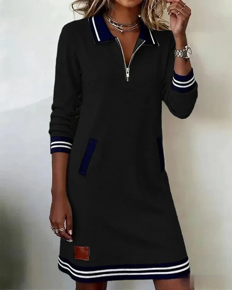 Women’s Zip Collar Sweatshirt Dress