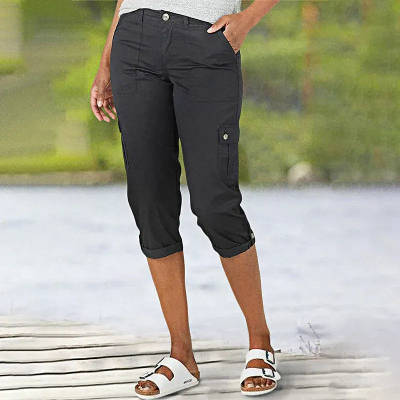 Women’s Stretch Multi-Pocket Capri Cargo Pants
