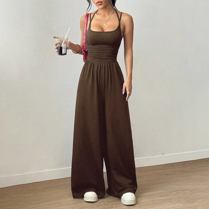 Women’s Casual Spaghetti Strap Wide-Leg Jumpsuit