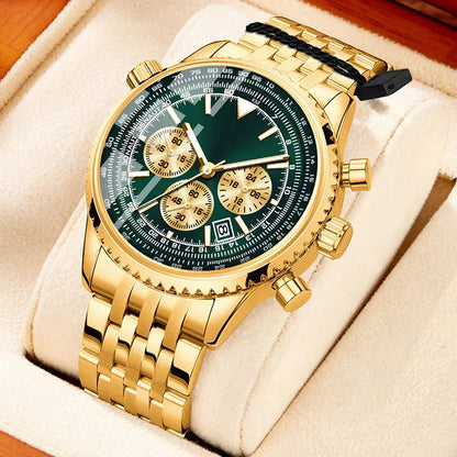 Men’s Chronograph-Style Stainless Steel Bracelet Watch