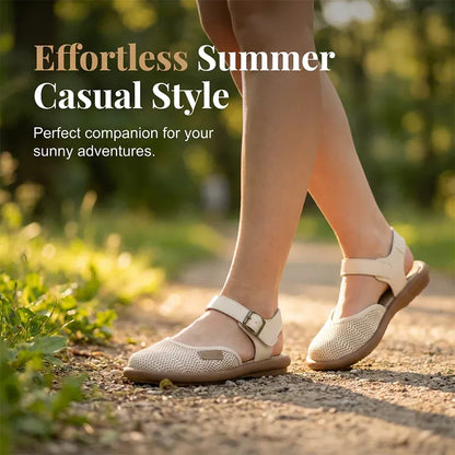 Women’s Breathable Mesh Ankle Strap Flat Sandals