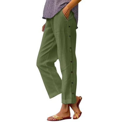 Women’s Side Button Cropped Pants