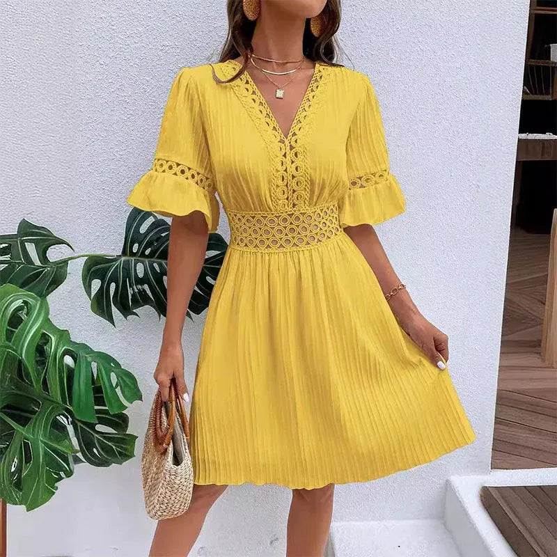 Women’s Lace Cutout V-Neck Mini Dress