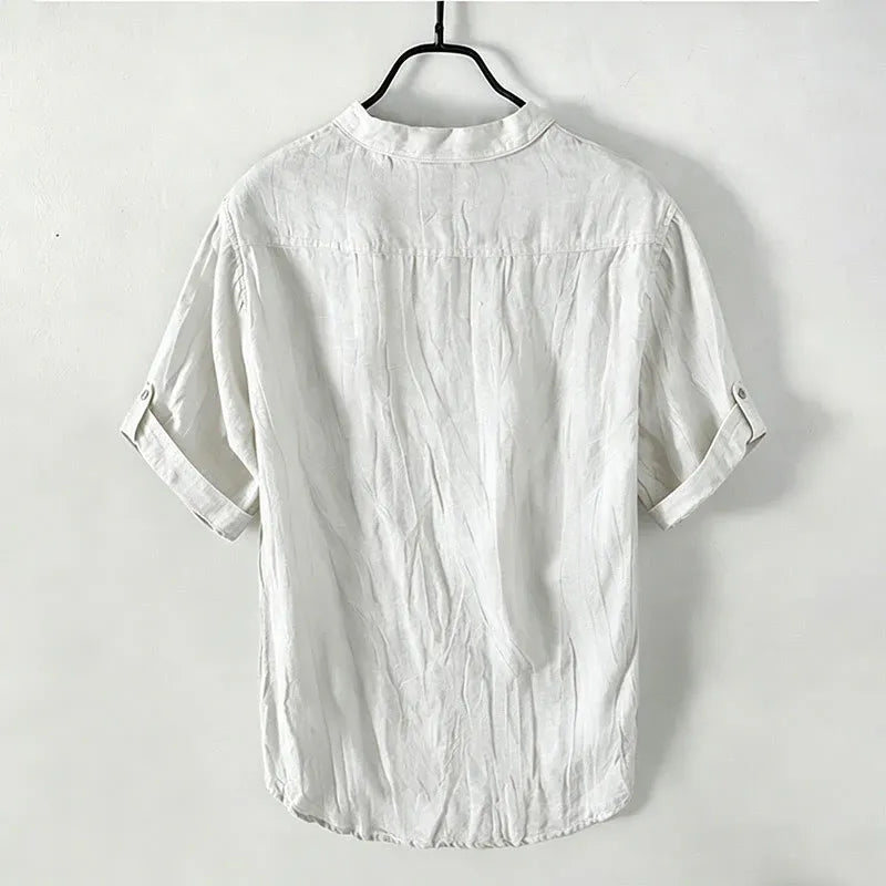 Men’s Rolled-Sleeve Henley Shirt