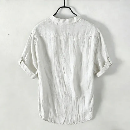 Men’s Rolled-Sleeve Henley Shirt