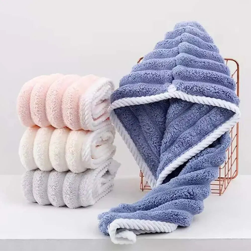 Ultra-Absorbent Plush Hair Drying Towel Wrap