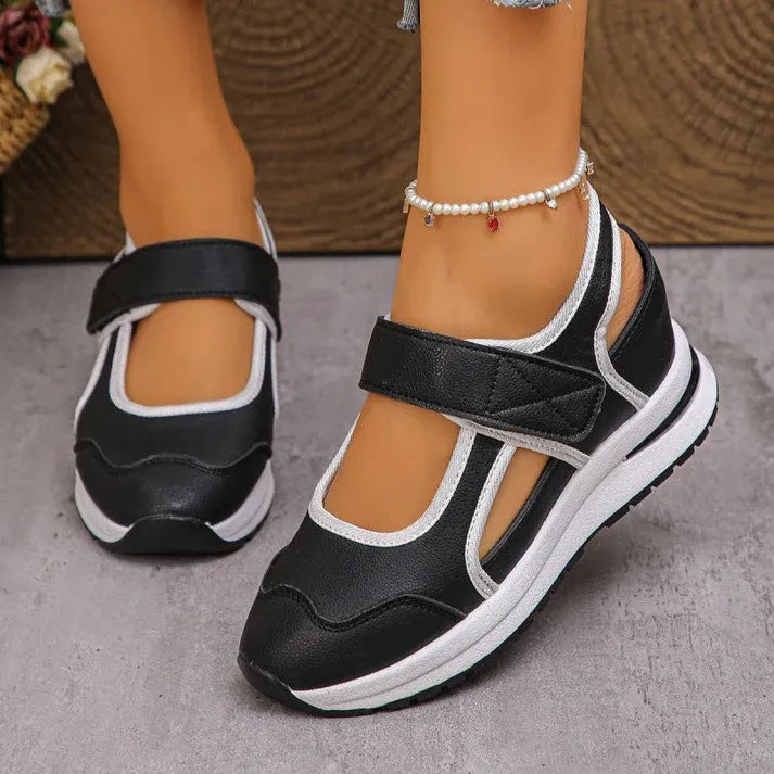 Women’s Cutout Hook-and-Loop Walking Shoes