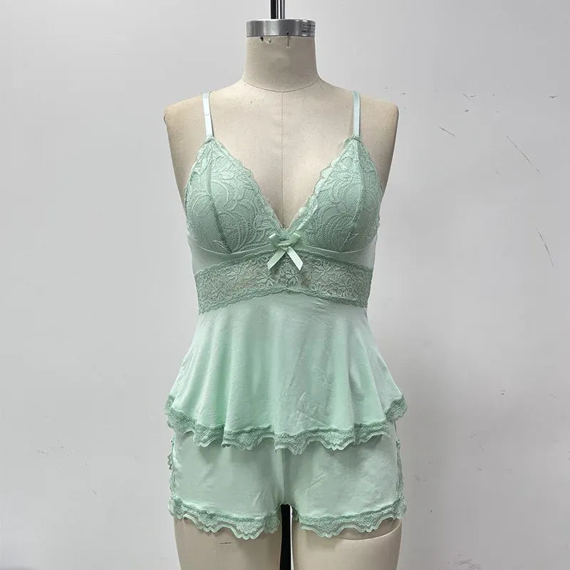 Women’s Lace Cami Pajama Shorts Set