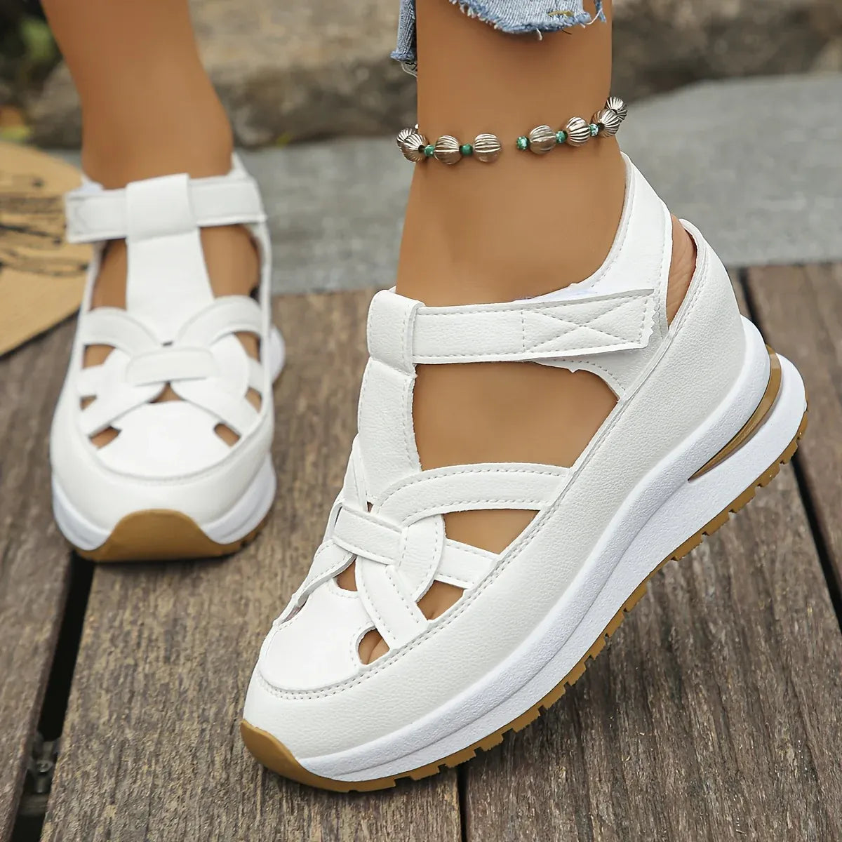 Women's Cutout Platform Wedge Sandals