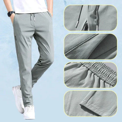 Men’s Quick-Dry Stretch Pants with Zipper Pockets