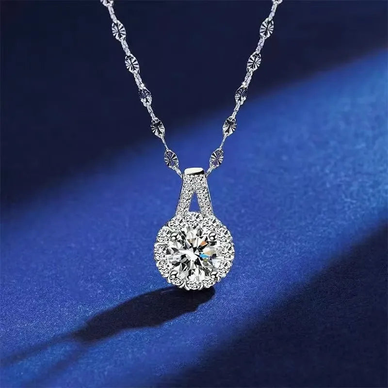 Women's Sunflower Halo Pendant Necklace