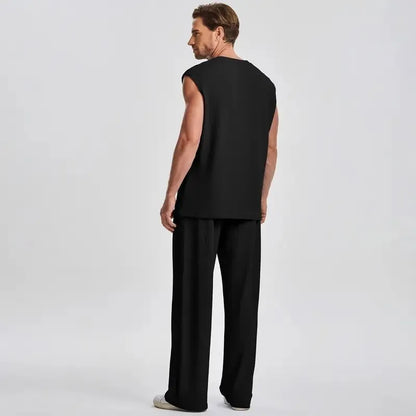 Men's Sleeveless Ribbed Lounge Set