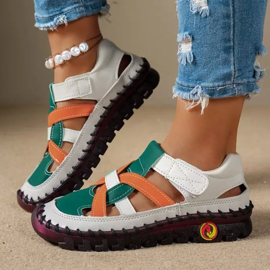 Women’s Colorblock Cutout Hook-and-Loop Comfort Shoes