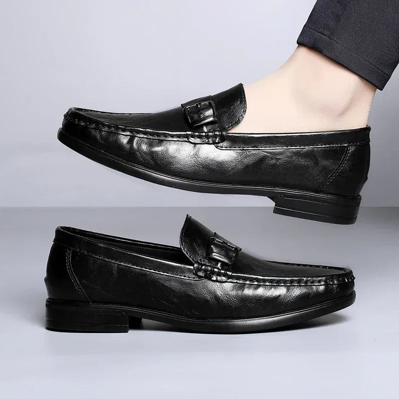 Men’s Buckle Accent Slip-On Dress Loafers