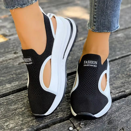 Women’s Breathable Cutout Platform Walking Sneakers