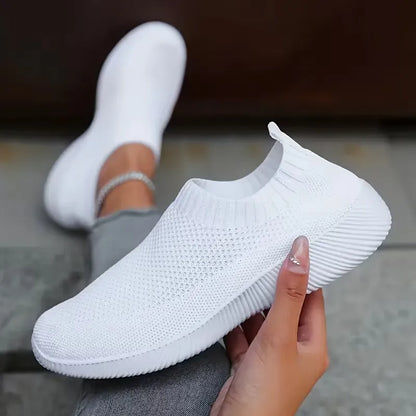 Women’s Breathable Knit Slip-On Walking Sneakers