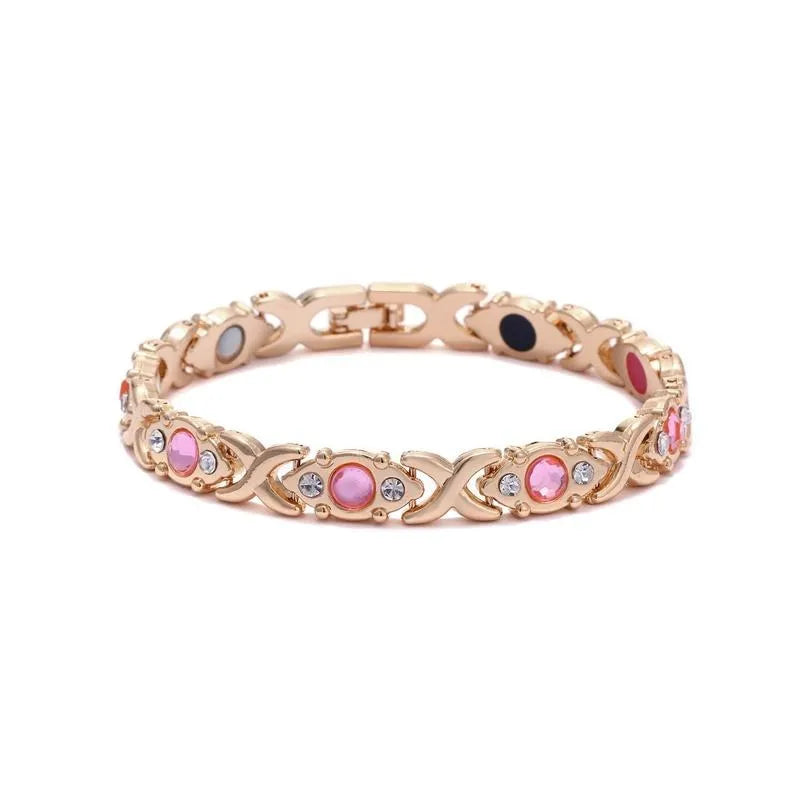 Elegant Crystal Accent Link Bracelet