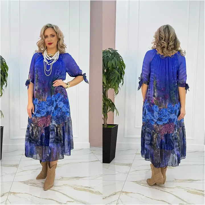 Women's Floral Print Mesh Dress