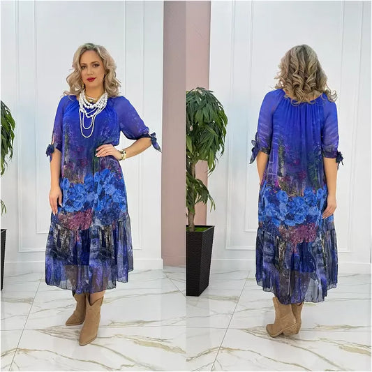 Women's Floral Print Mesh Dress