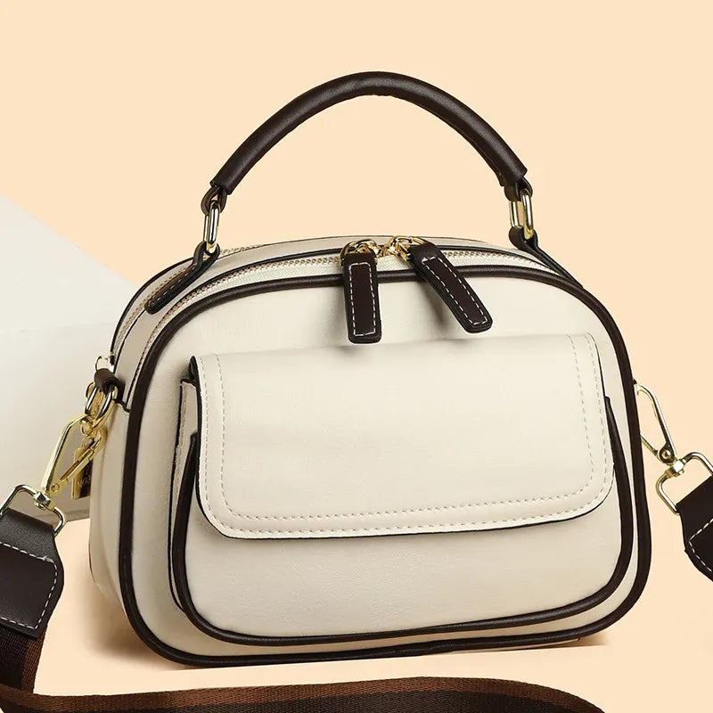 Structured Leather-Look Crossbody Bag