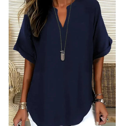 Women’s Loose Fit Short Sleeve V-Neck Top