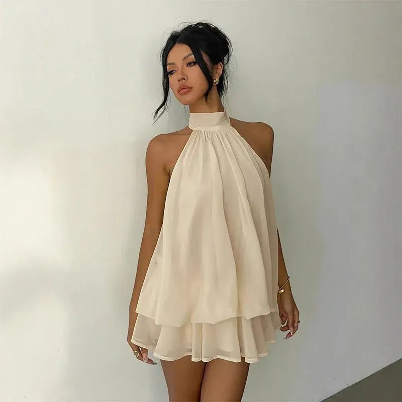 Women’s Flowy Halter Mini Dress