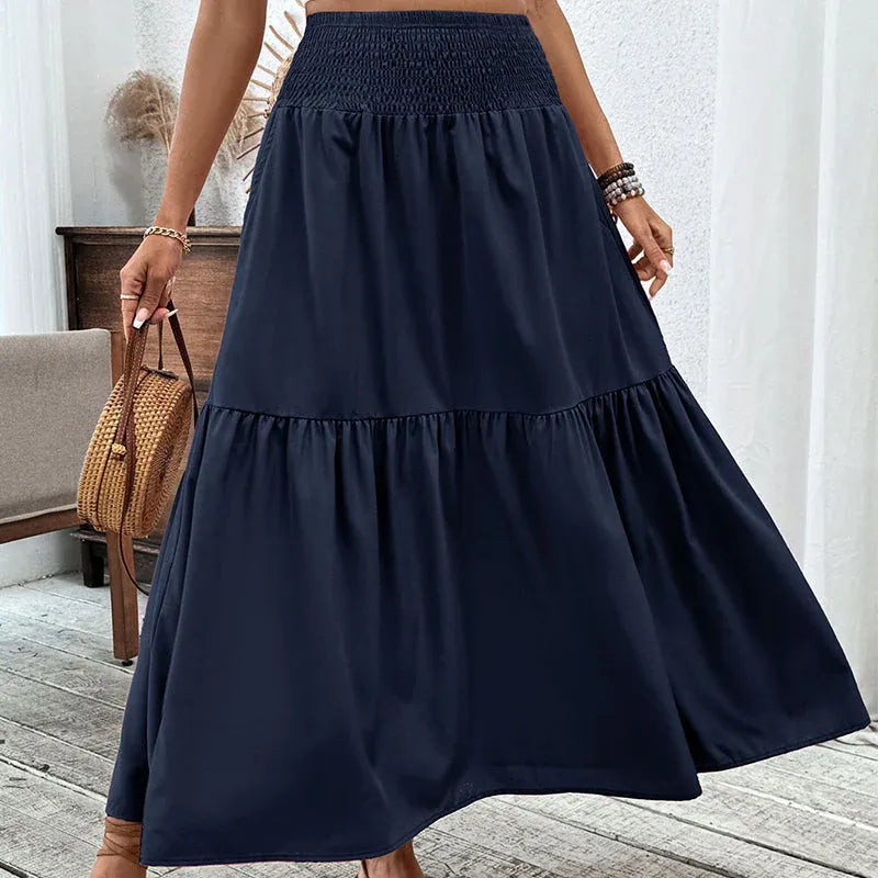 Women’s Smocked High-Waist Maxi Skirt