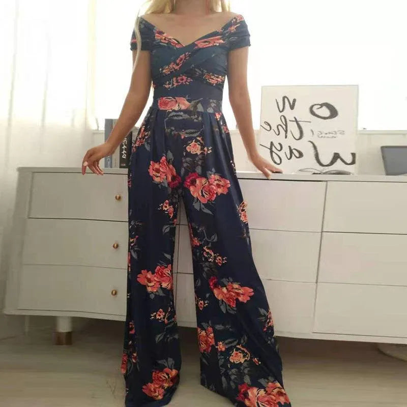 Women’s Off-Shoulder Wide-Leg Jumpsuit