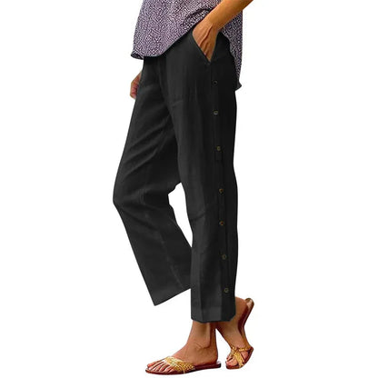 Women’s Side Button Cropped Pants