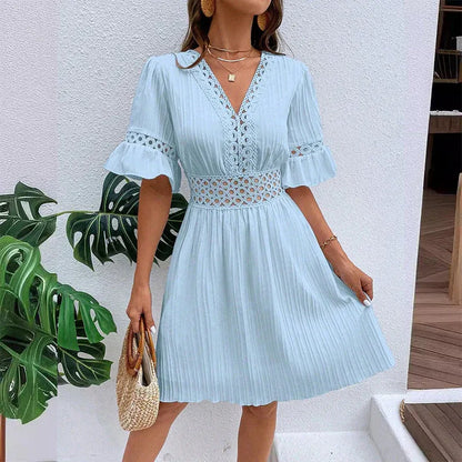 Women’s Lace Cutout V-Neck Mini Dress