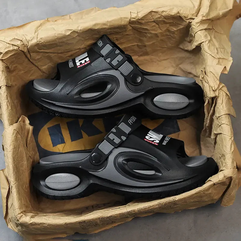 Men’s Sport Buckle Platform Slide Sandals