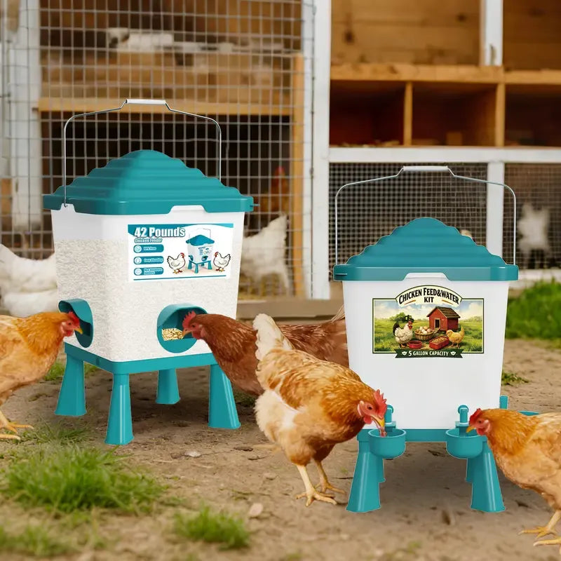 Complete Poultry Feeder & Waterer Set