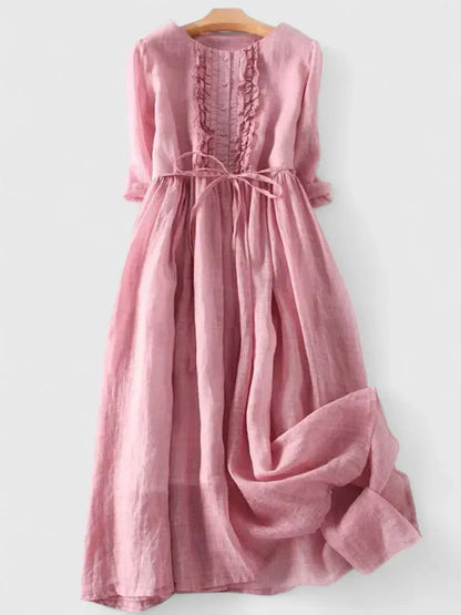 Women’s Ruffle Front Tie-Waist Maxi Dress