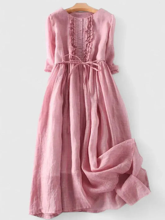 Women’s Ruffle Front Tie-Waist Maxi Dress