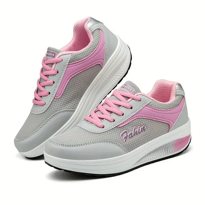 Women's Knit Lace-Up Walking Sneakers