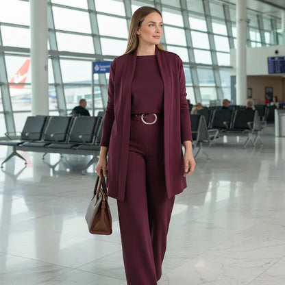Women’s Three-Piece Cardigan Pants Set