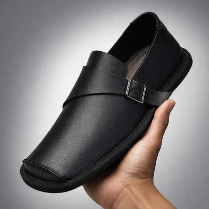 Men’s Leather-Look Buckle Loafers